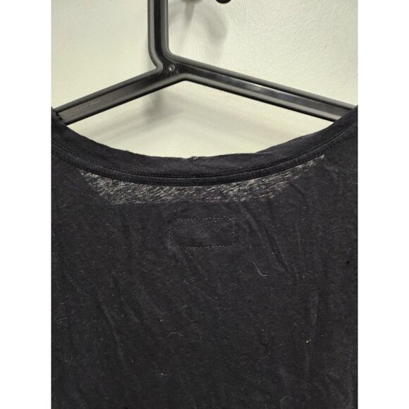 Current/Elliot Womens T-Shirt Size Medium Black Crew Neck Distressed Rhinestone - Picture 6 of 8